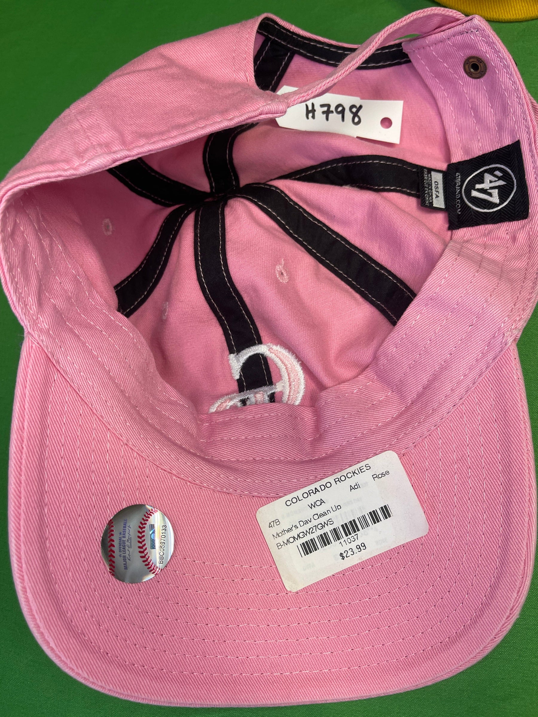 MLB Colorado Rockies 47 Brand Clean Up Pink Cotton Hat/Cap OSFA NWT
