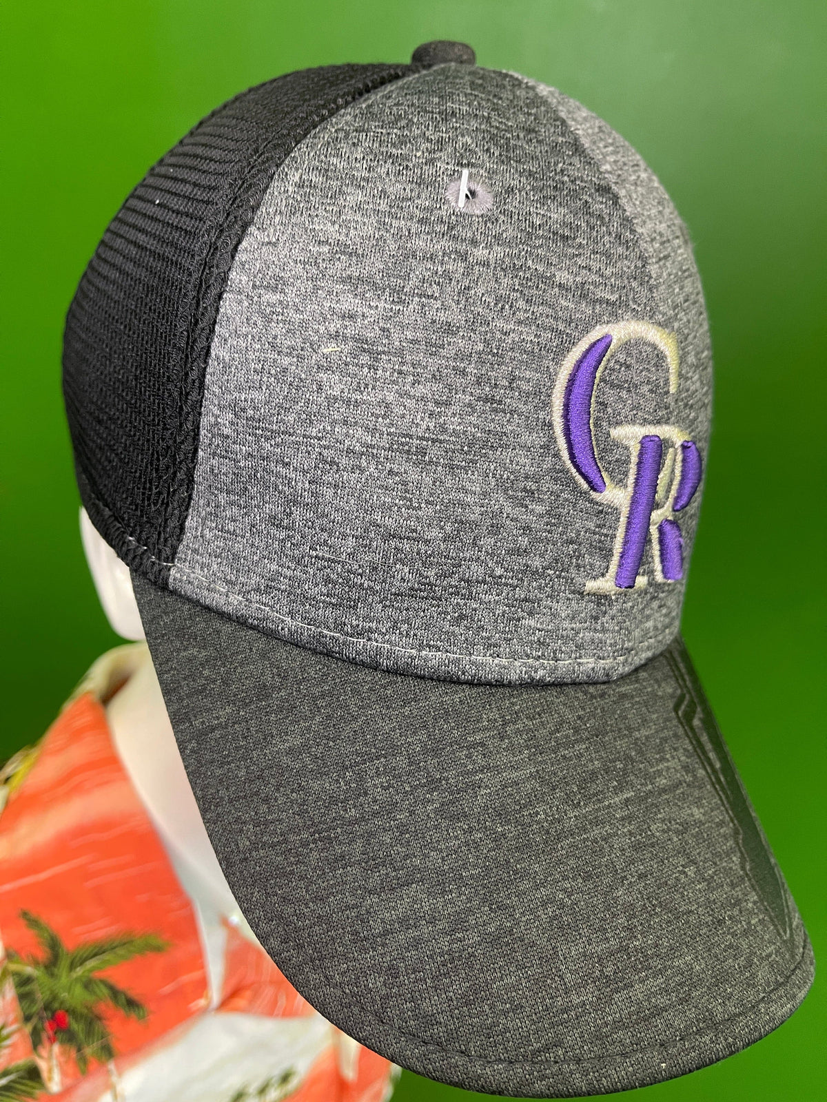MLB Colorado Rockies New Era 39THIRTY Grey/Black Hat/Cap Youth OSFA