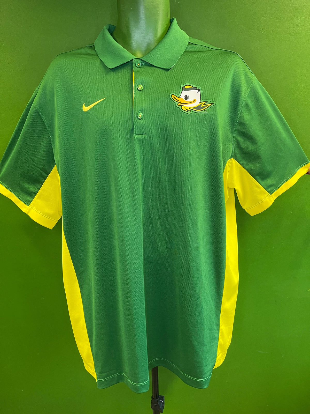 NCAA Oregon Ducks Nike Wicking Colour Blocked Golf Polo Shirt Men's X-Large