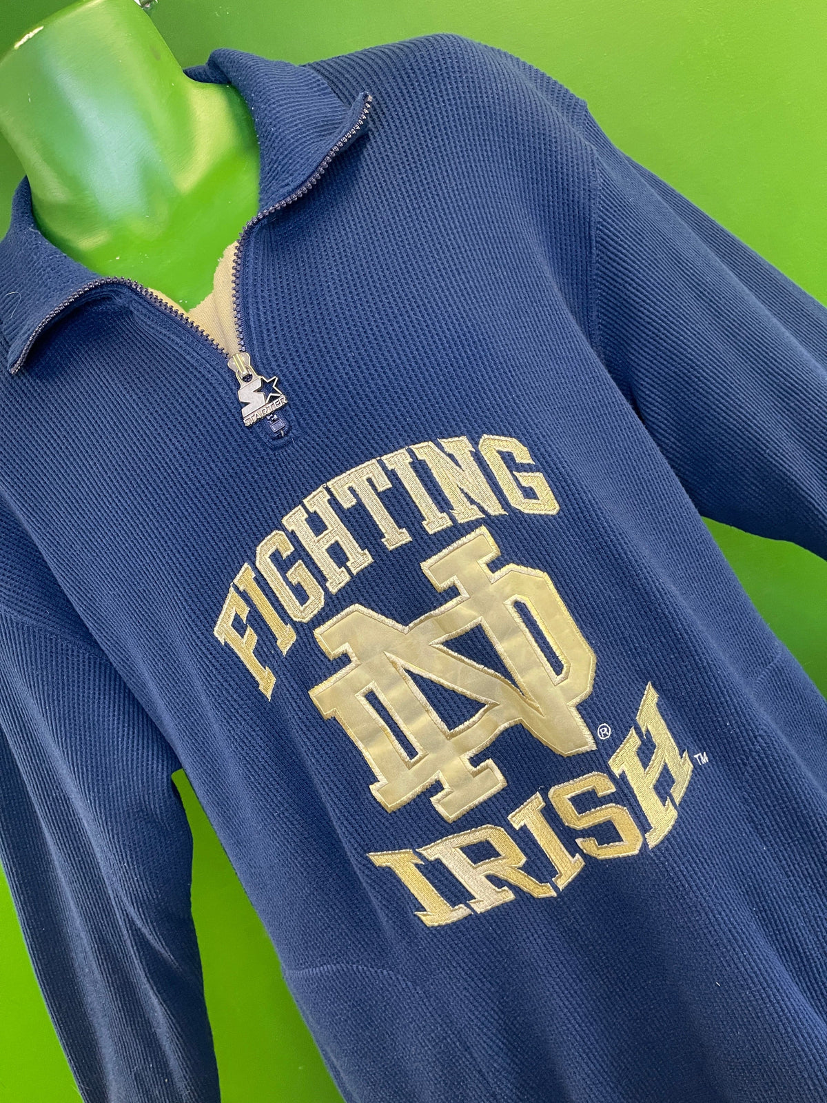 NCAA Notre Dame Fighting Irish Vintage Starter Lined Sweater/Jumper Men's Large