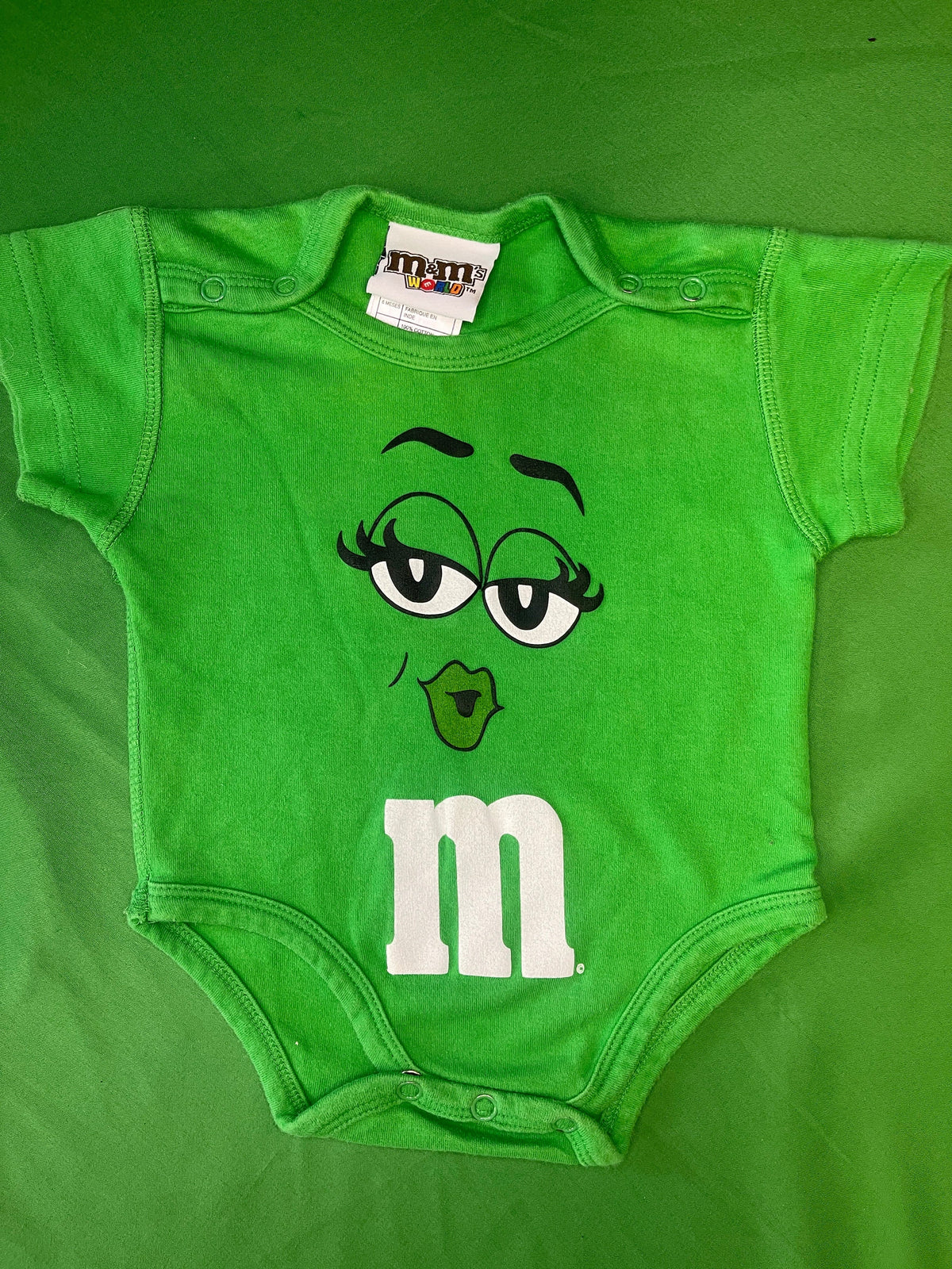 M&M's Green Bodysuit/Vest 6 months