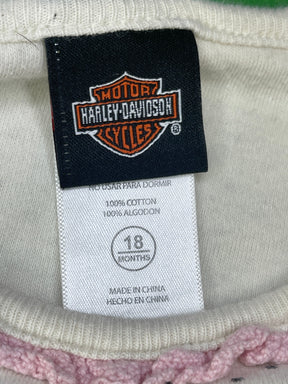 Harley-Davidson White Polka Dot L/S Bodysuit/Vest 18 months