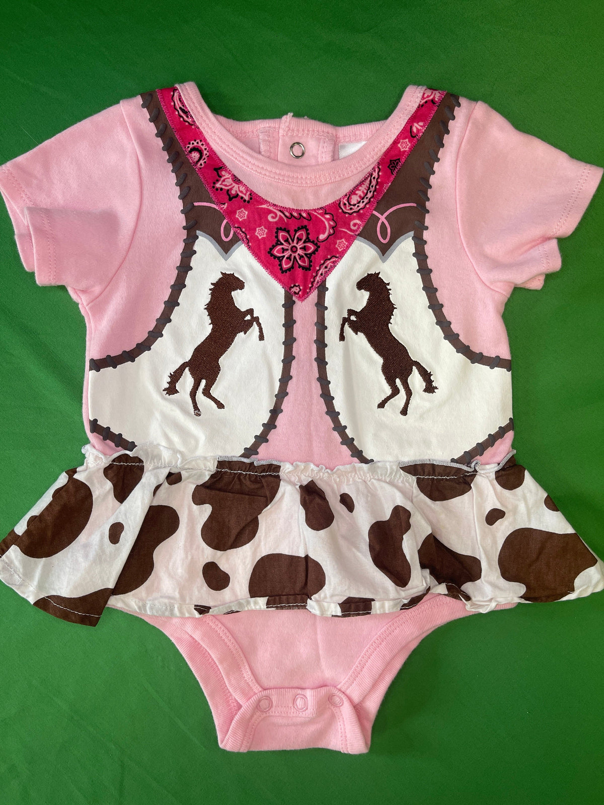 Western Cowgirl Cotton Pink Decorated Bodysuit Infant 12 months