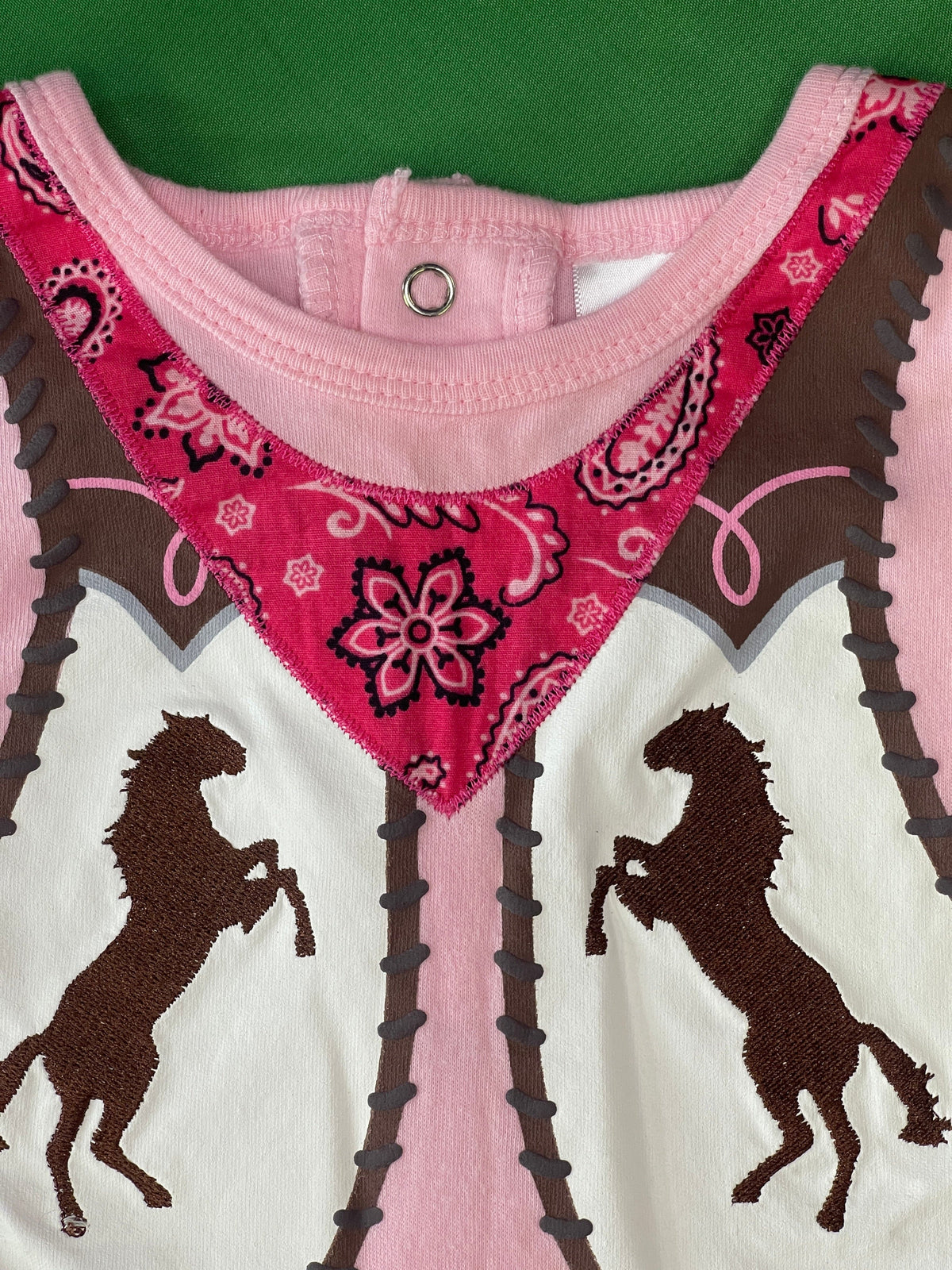 Western Cowgirl Cotton Pink Decorated Bodysuit Infant 12 months
