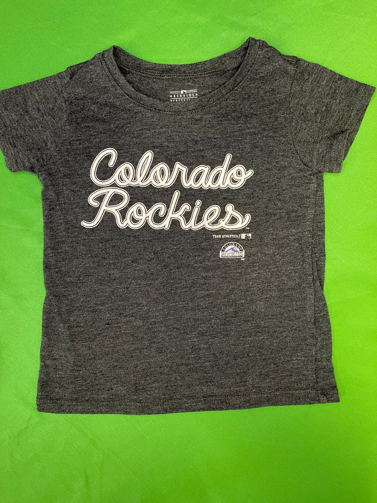 MLB Colorado Rockies Heathered Charcoal Grey T-Shirt Toddler 4T