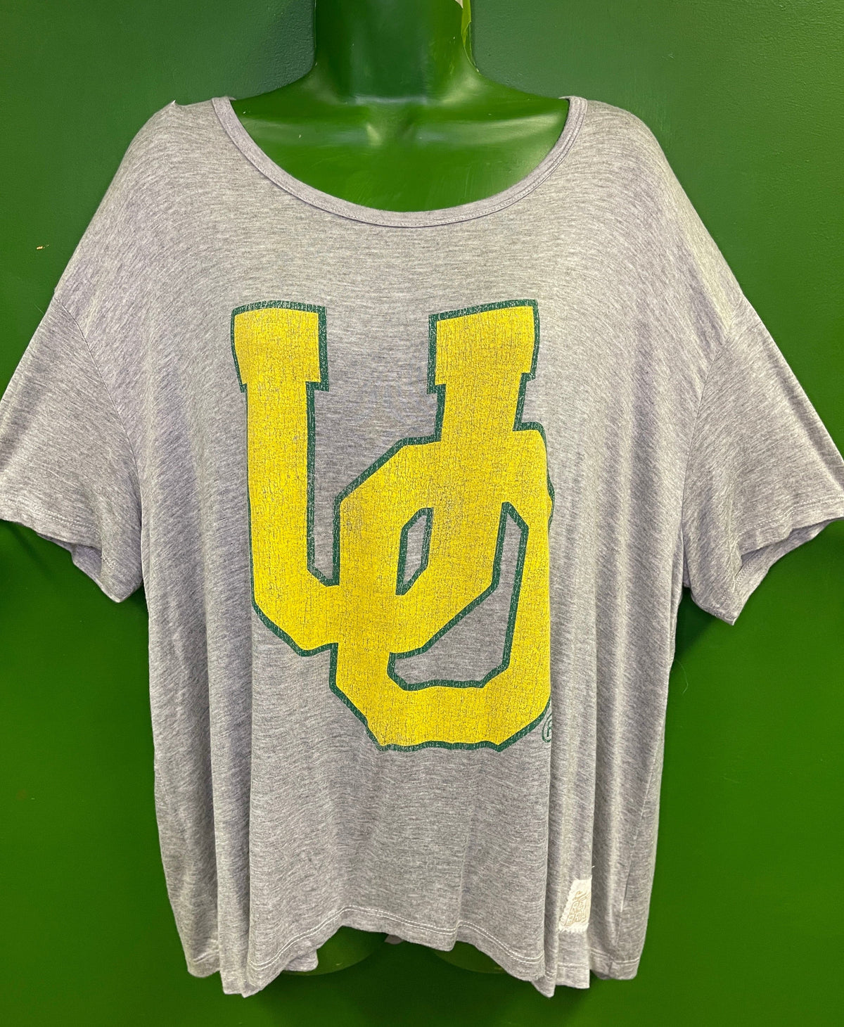 NCAA Oregon Ducks Heathered Grey Oversized Crop T-Shirt Women's Large