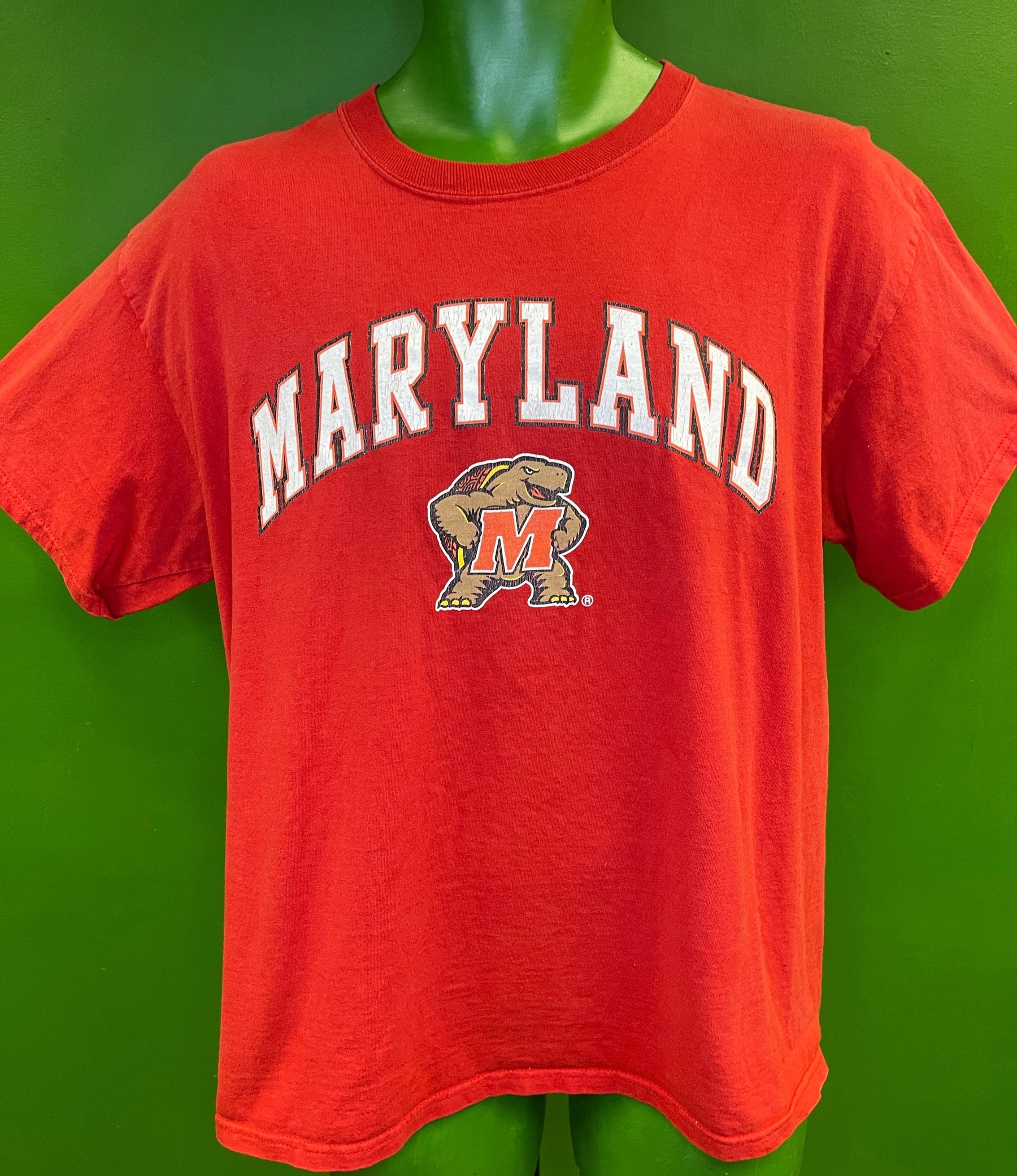 NCAA Maryland Terrapins Red T-Shirt 100% Cotton Men's Large