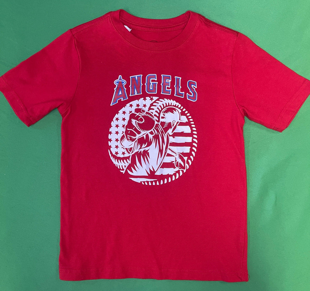 MLB Los Angeles Angels Bright Red T-Shirt Youth Small 6-7