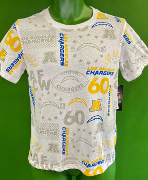 NFL Los Angeles Chargers White Patterned T-Shirt Youth Large 14-16 NWT
