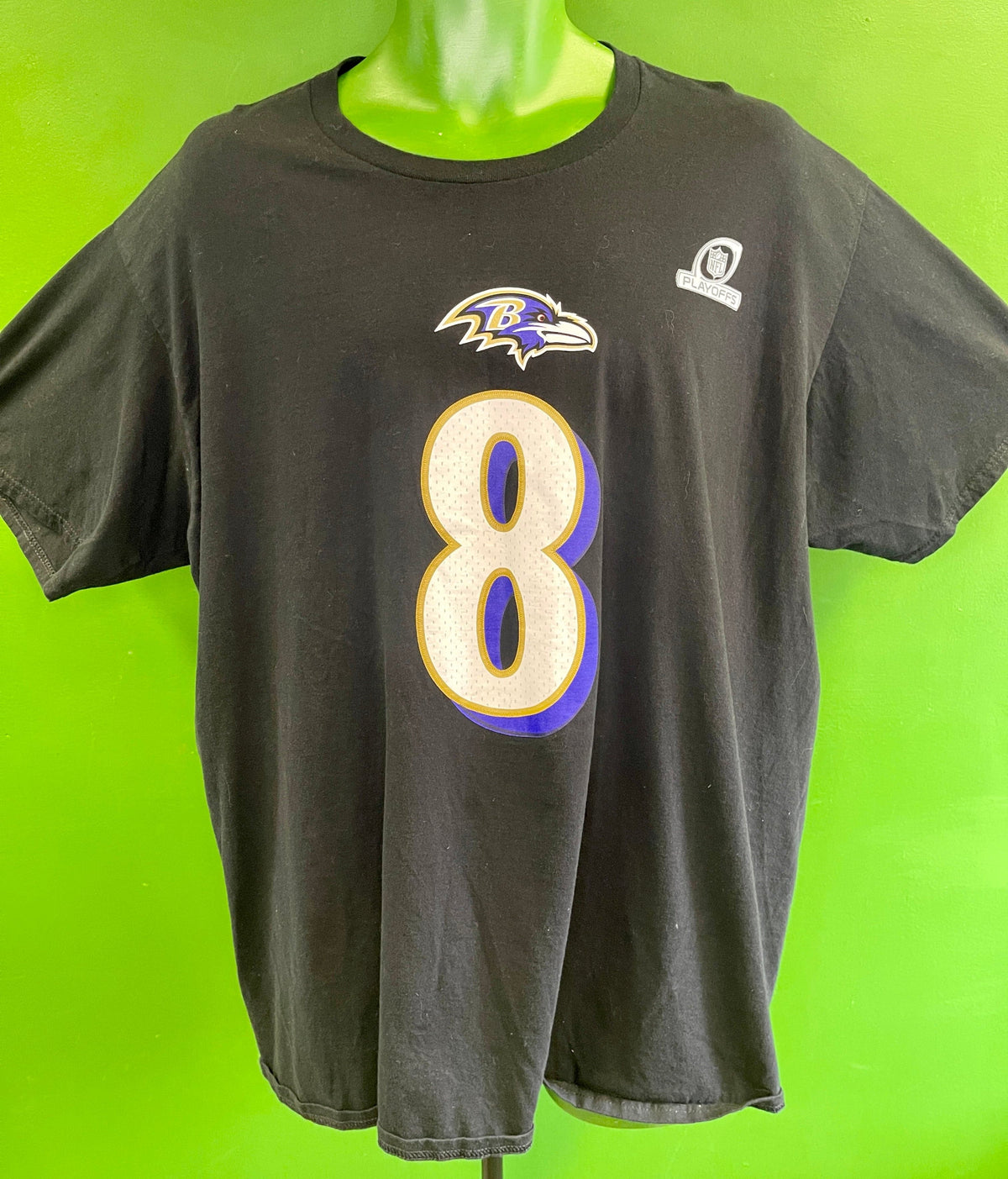 NFL Baltimore Ravens Fanatics Lamar Jackson #8 Playoffs T-Shirt Men's 2X-Large