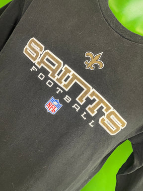 NFL New Orleans Saints L/S 100% Cotton Black T-Shirt Youth Large 14-16