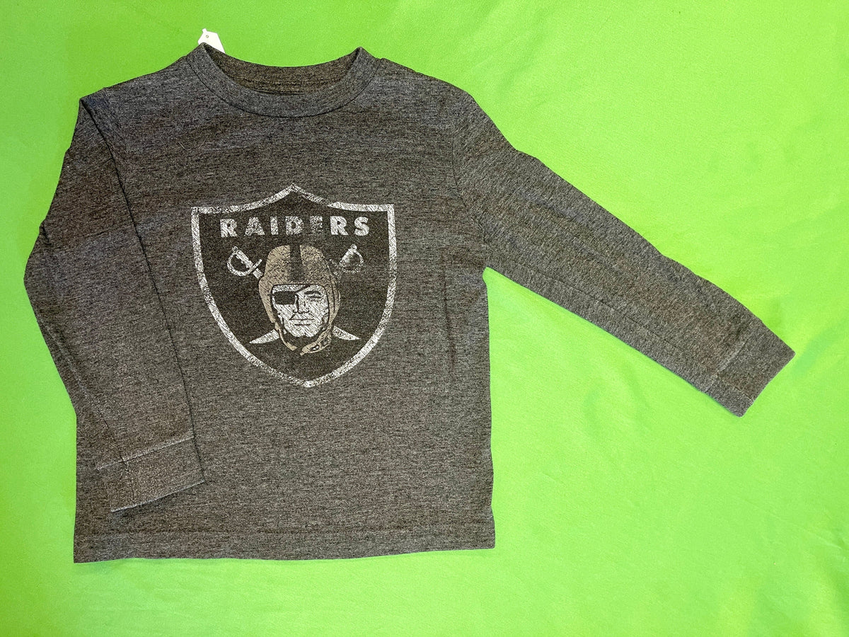 NFL Las Vegas Raiders Heathered Grey L/S T-Shirt Youth X-Small 5