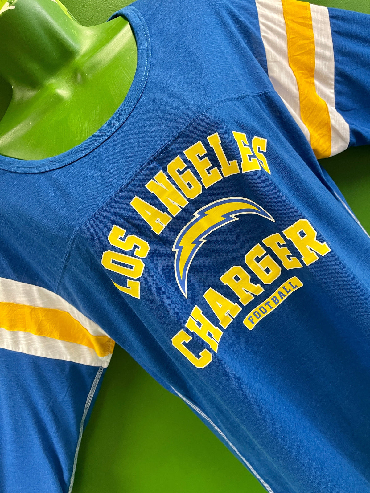 NFL Los Angeles Chargers Striped Sleeve Lightweight Top Women's Large
