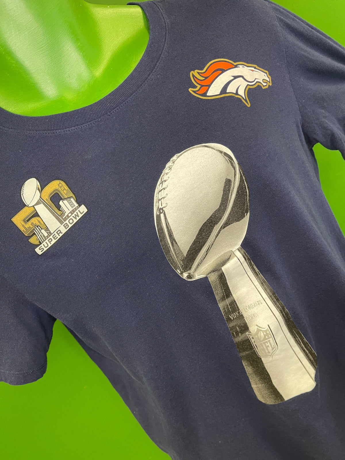 NFL Denver Broncos Nike Super Bowl 50 Dark Blue T-Shirt Men's Small
