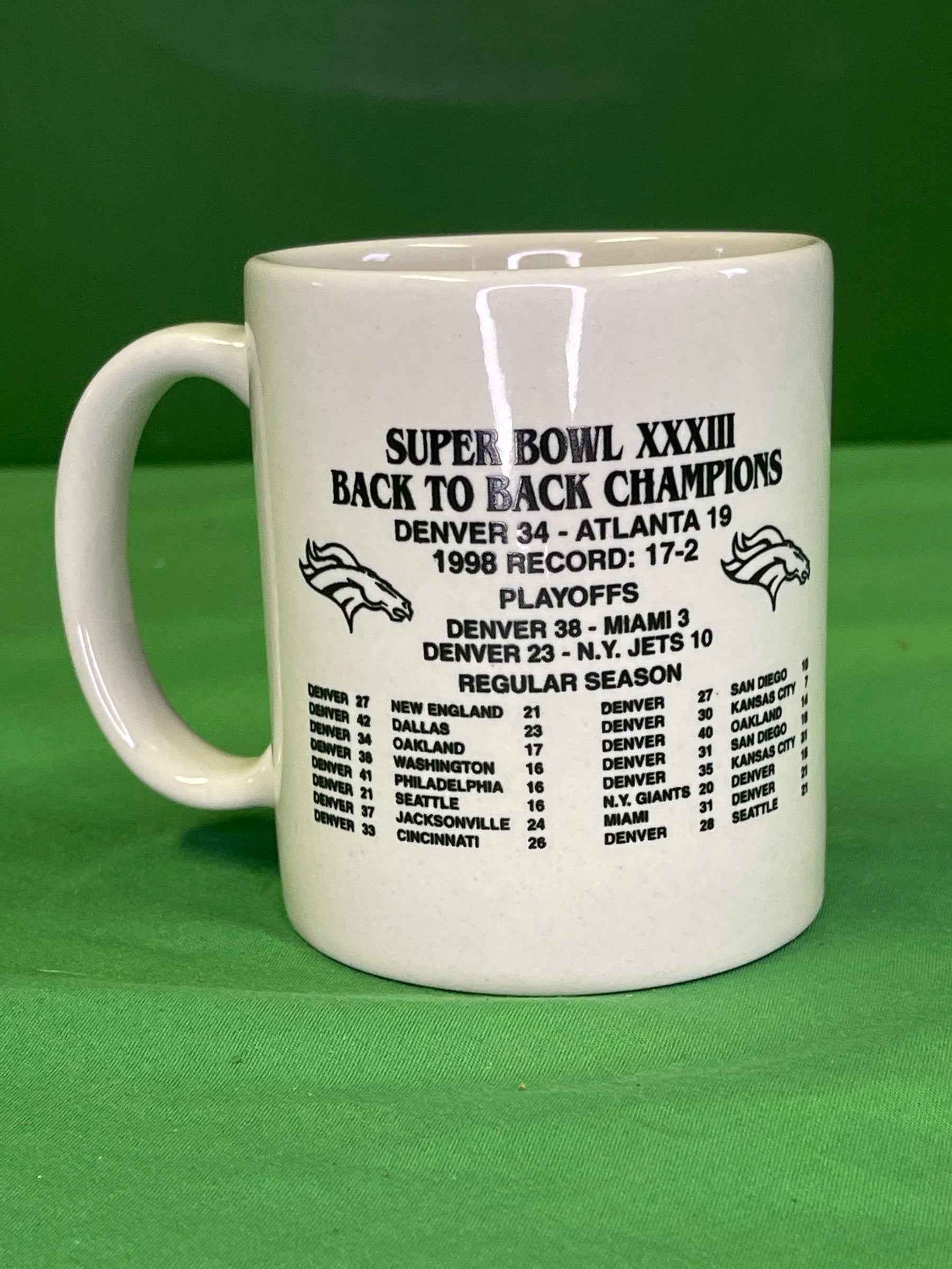 NFL Denver Broncos Ceramic Coffee Tea Mug Cup Super Bowl XXXIII Commemorative