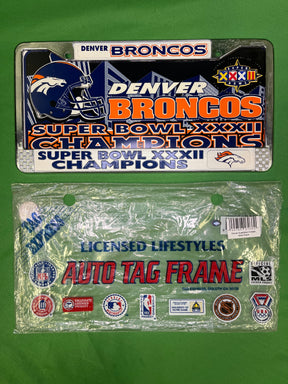 NFL Denver Broncos Super Bowl XXXII Champions Licence Plate & Frame NWT