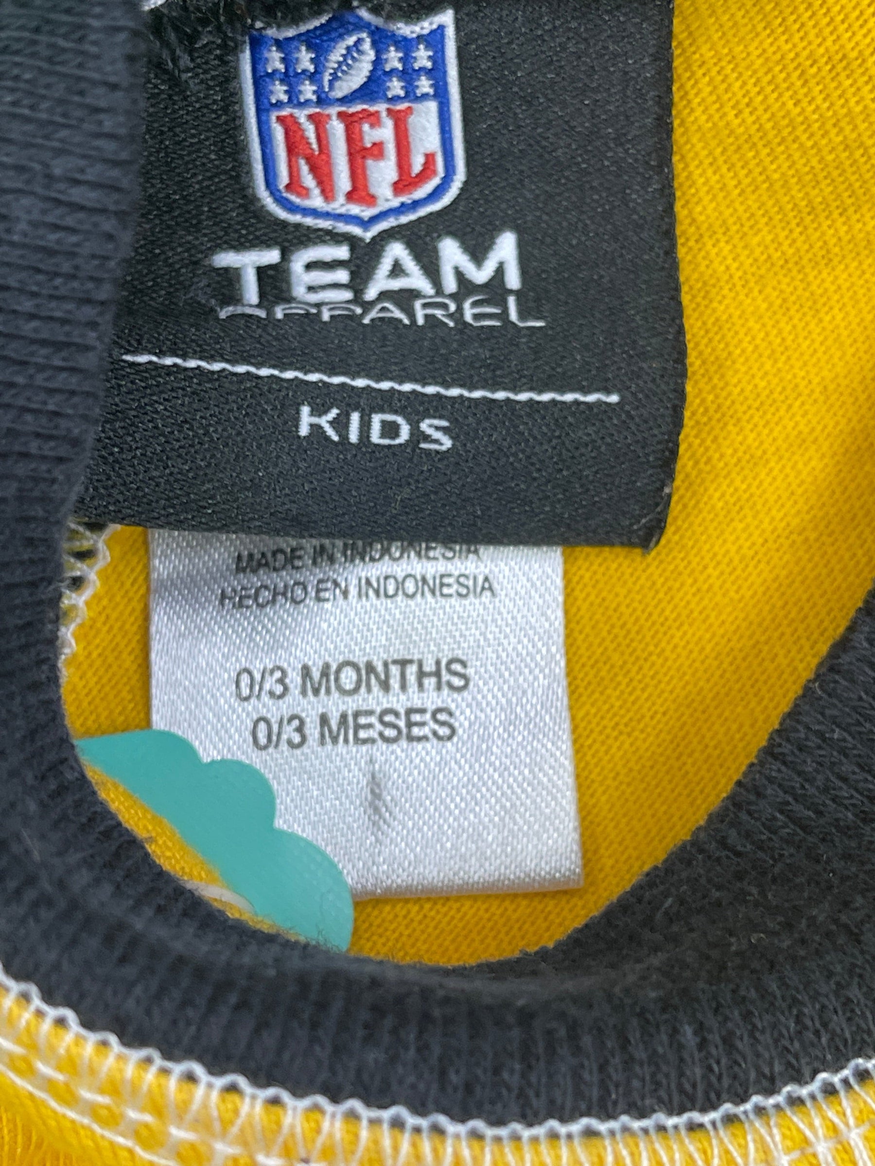 NFL Pittsburgh Steelers Colour Blocked Infant Bodysuit/Vest Newborn 0-3 Months