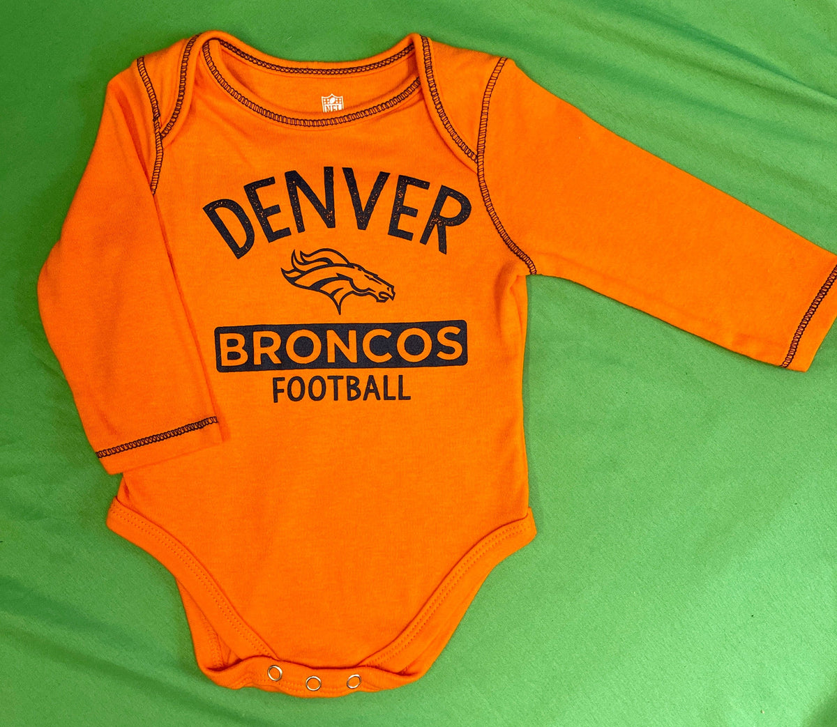 NFL Denver Broncos Long Sleeved Infant Baby Bodysuit 3-6 Months