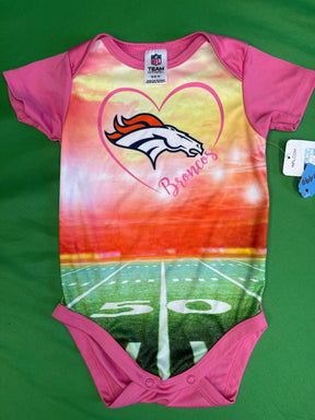 NFL Denver Broncos Bright Pink Field Bodysuit 6-9 Months NWT