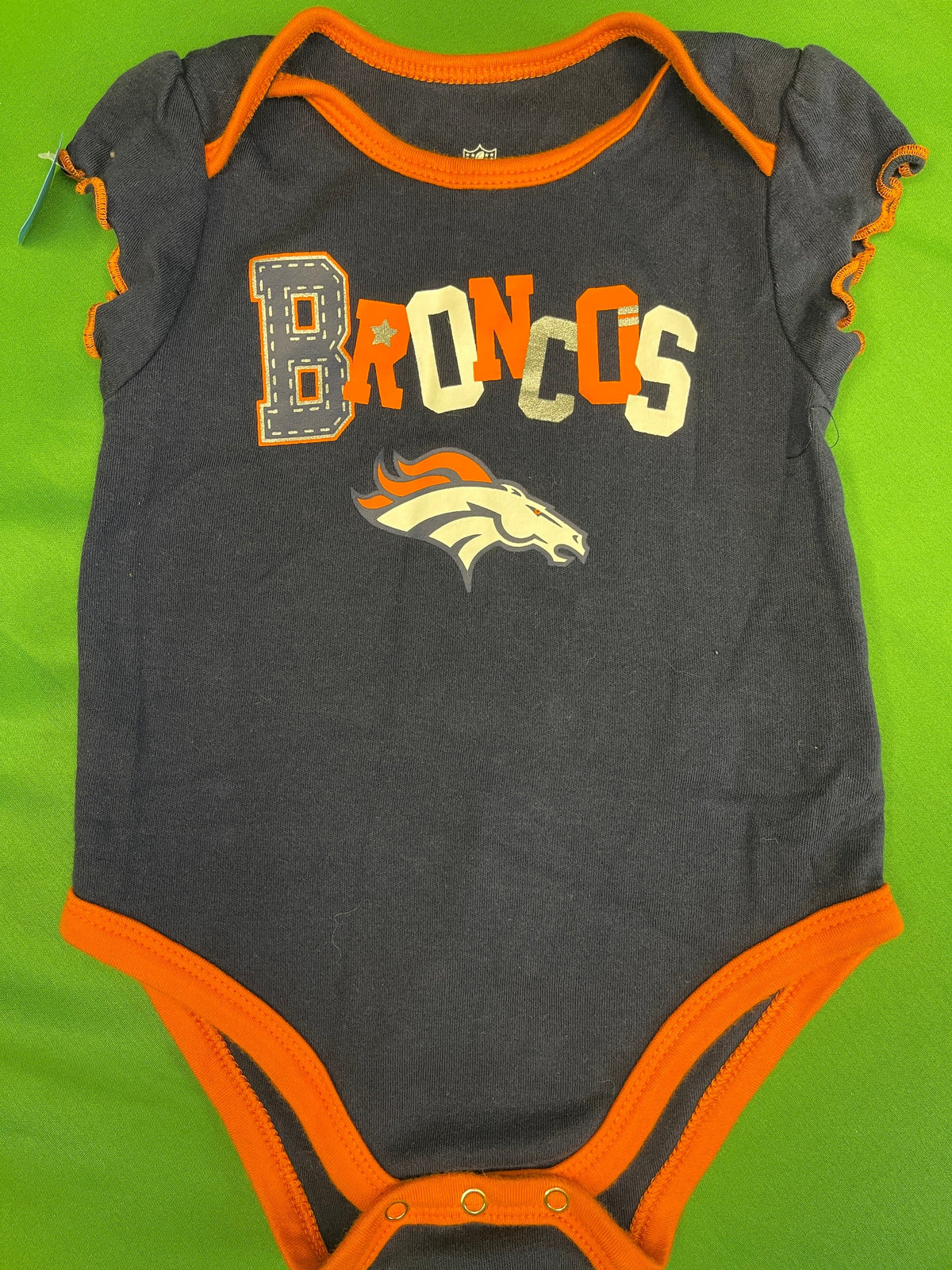 NFL Denver Broncos Navy Blue Infant Girls' Baby Bodysuit/Vest 12 Months