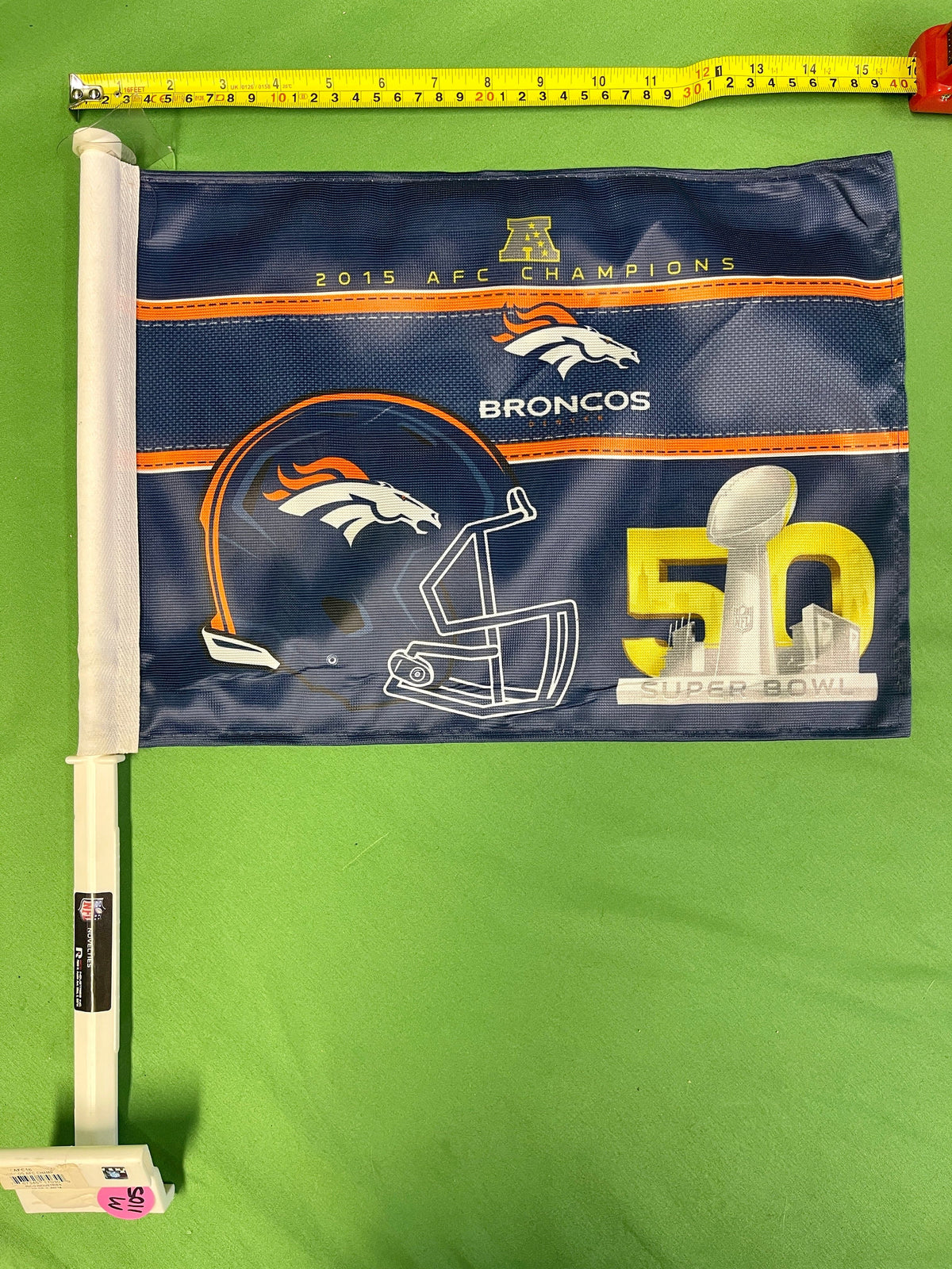 NFL Denver Broncos Double-Sided Car Auto Flag Super Bowl 50