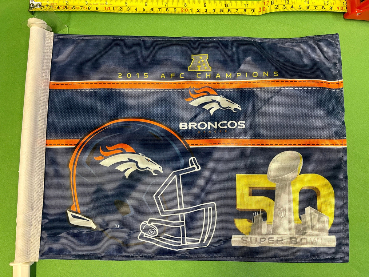 NFL Denver Broncos Double-Sided Car Auto Flag Super Bowl 50