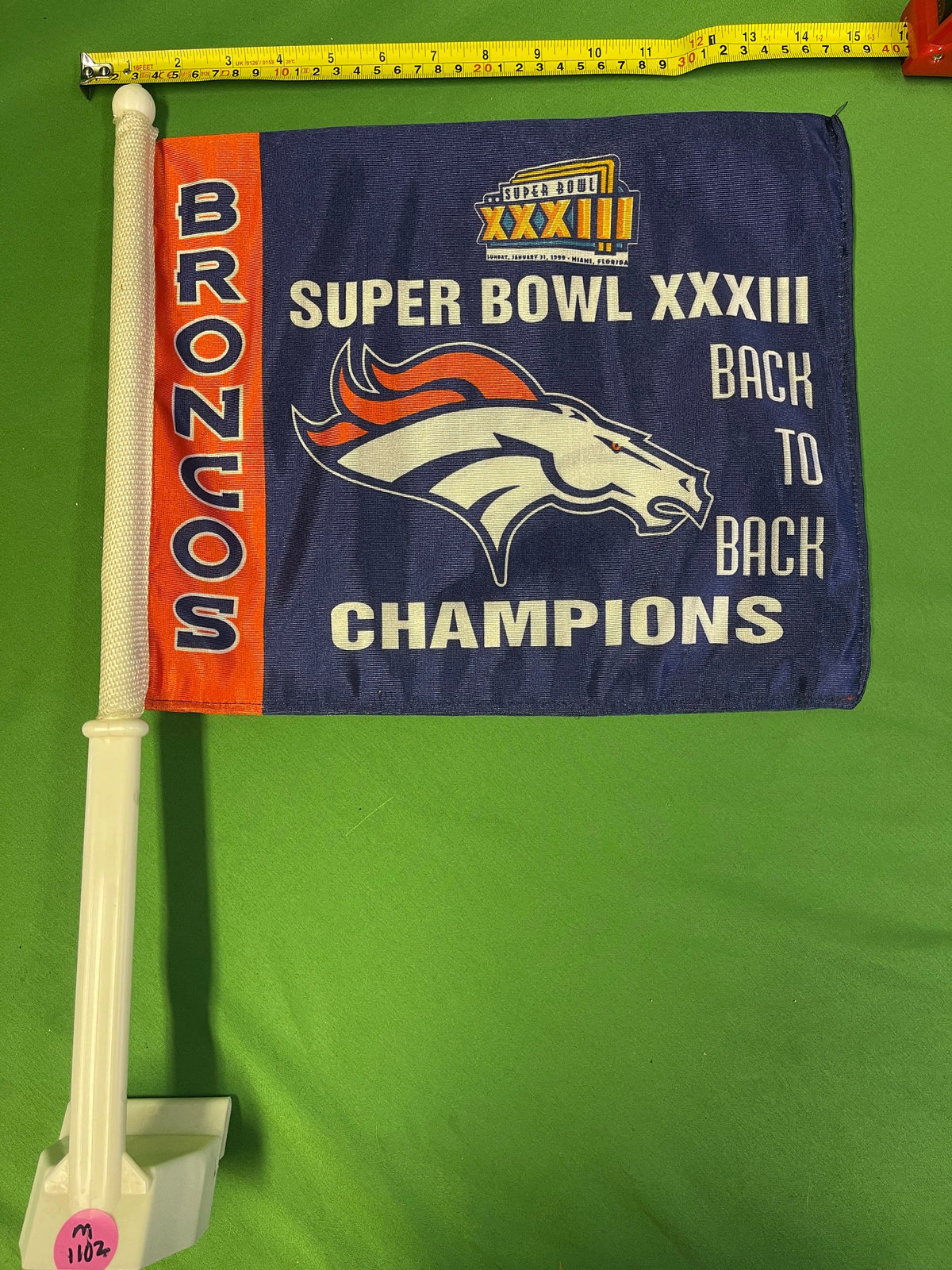 NFL Denver Broncos VTG Double-Sided Car Flag Super Bowl XXXIII