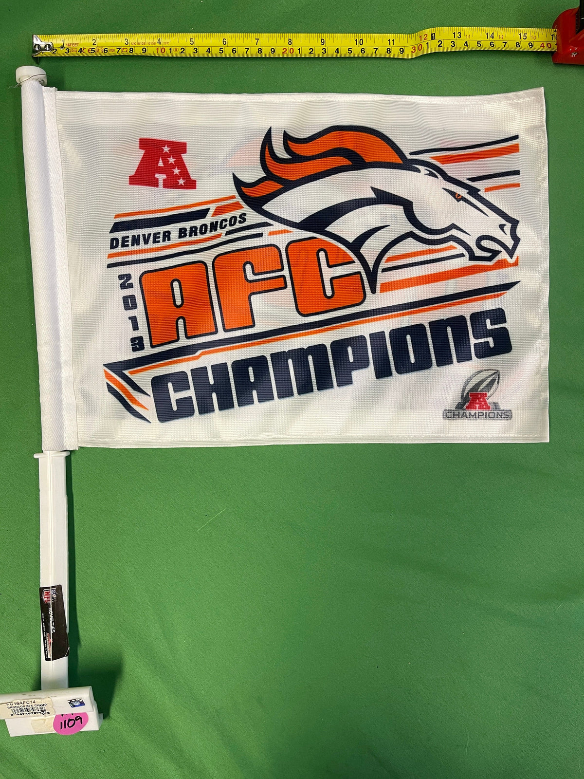 NFL Denver Broncos VTG Double-Sided Car Flag 2013 AFC Champions