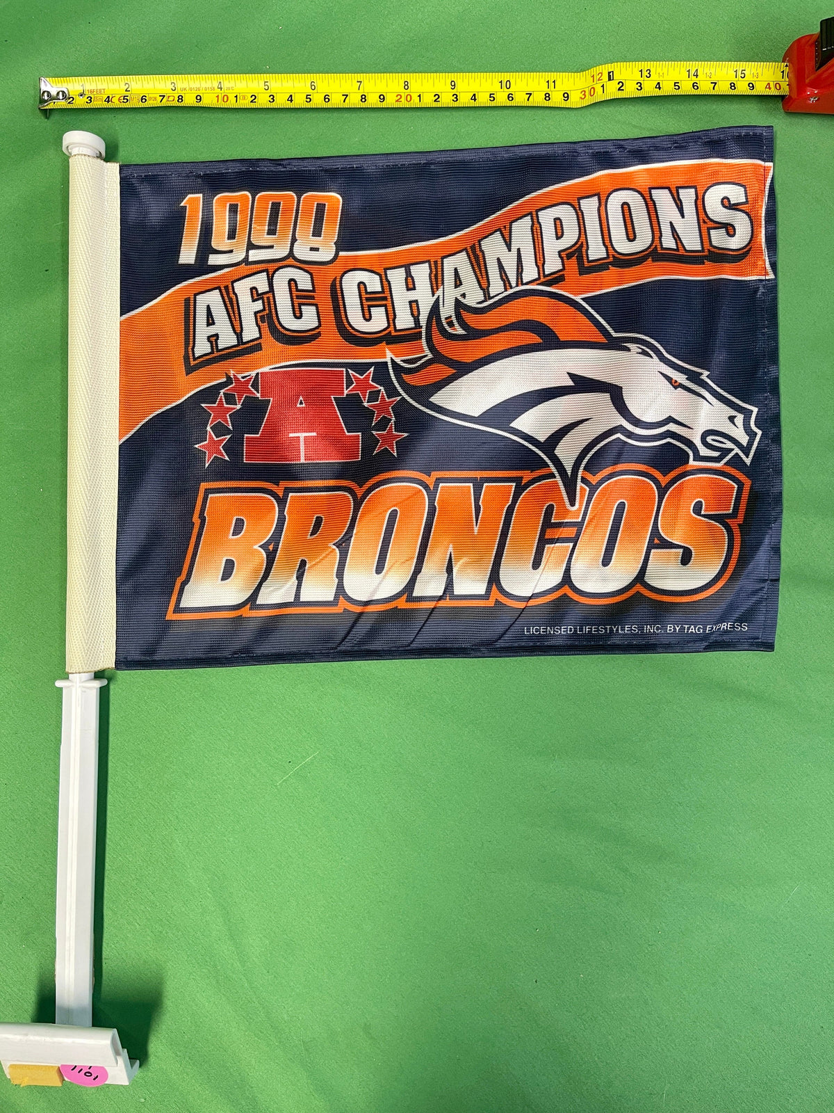 NFL Denver Broncos VTG Double-Sided Car Flag 1998 AFC Champions