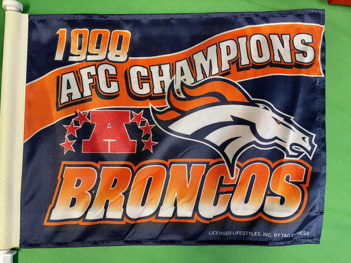 NFL Denver Broncos VTG Double-Sided Car Flag 1998 AFC Champions