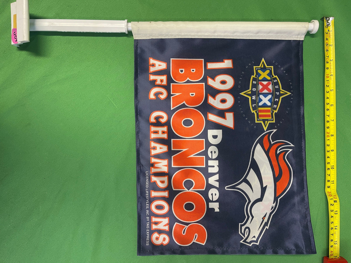NFL Denver Broncos VTG Double-Sided Car Flag 1997 AFC Champions