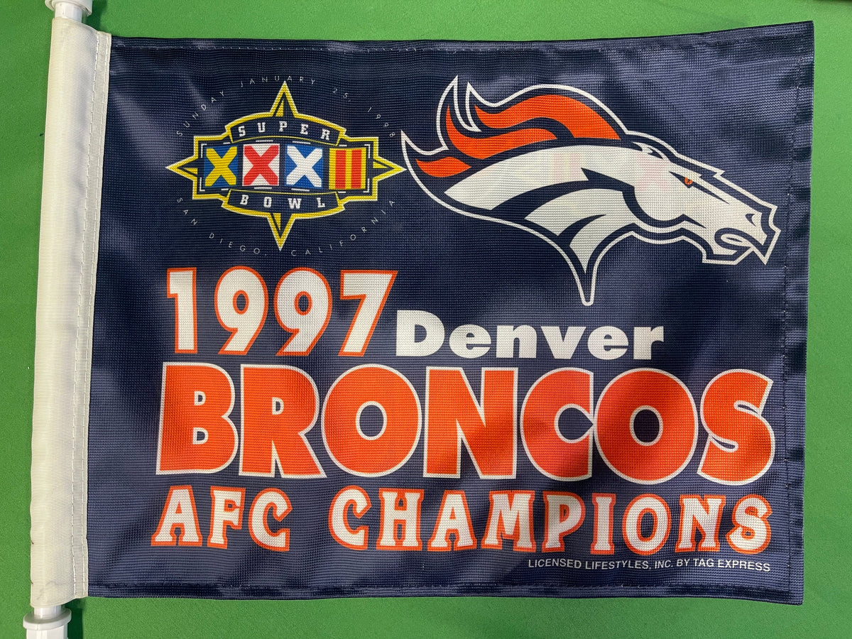 NFL Denver Broncos VTG Double-Sided Car Flag 1997 AFC Champions