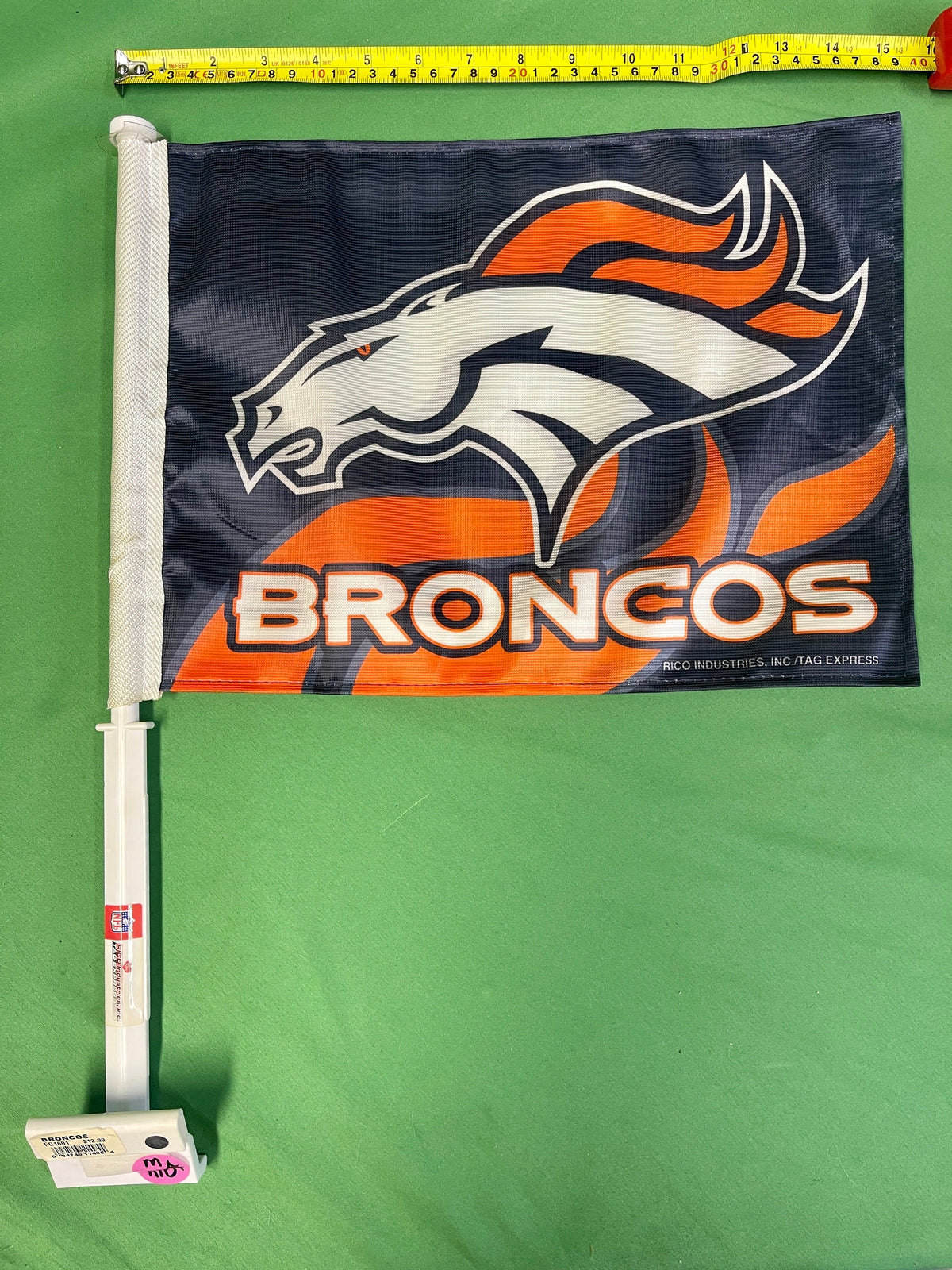 NFL Denver Broncos Double-Sided Car Auto Flag NWT