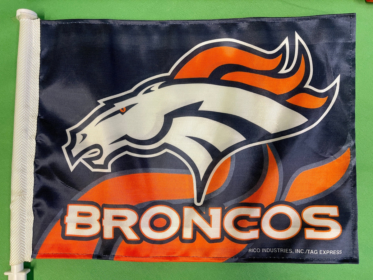 NFL Denver Broncos Double-Sided Car Auto Flag NWT