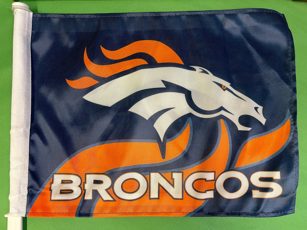 NFL Denver Broncos Double-Sided Car Auto Flag NWT