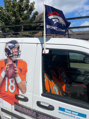 NFL Denver Broncos Double-Sided Car Auto Flag New w/o Tags