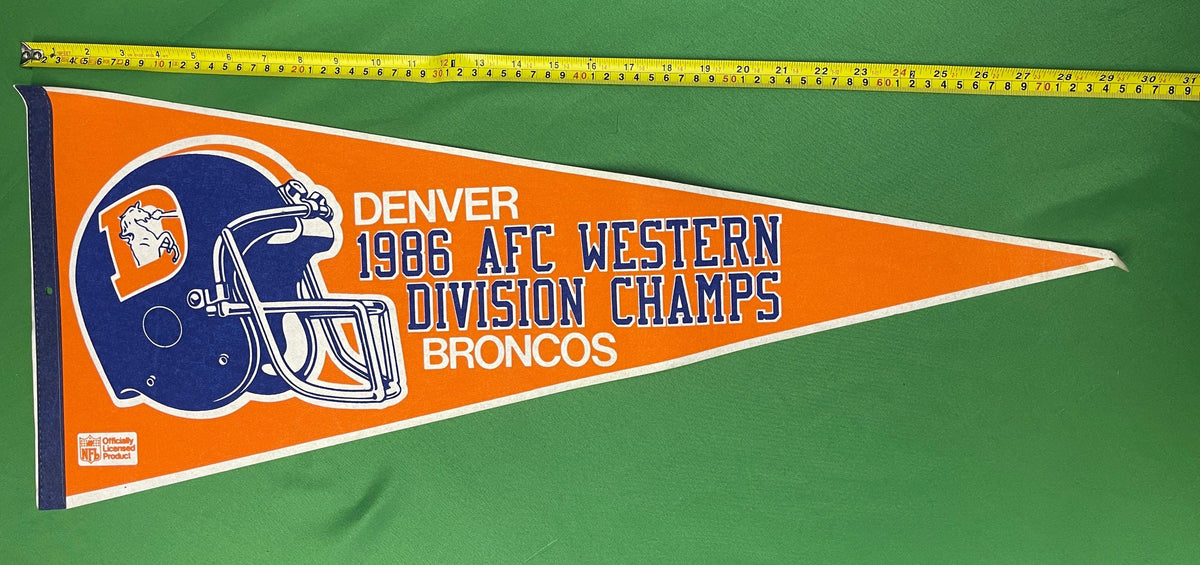 NFL Denver Broncos Vintage 1986 AFC Western Division Champions Pennant