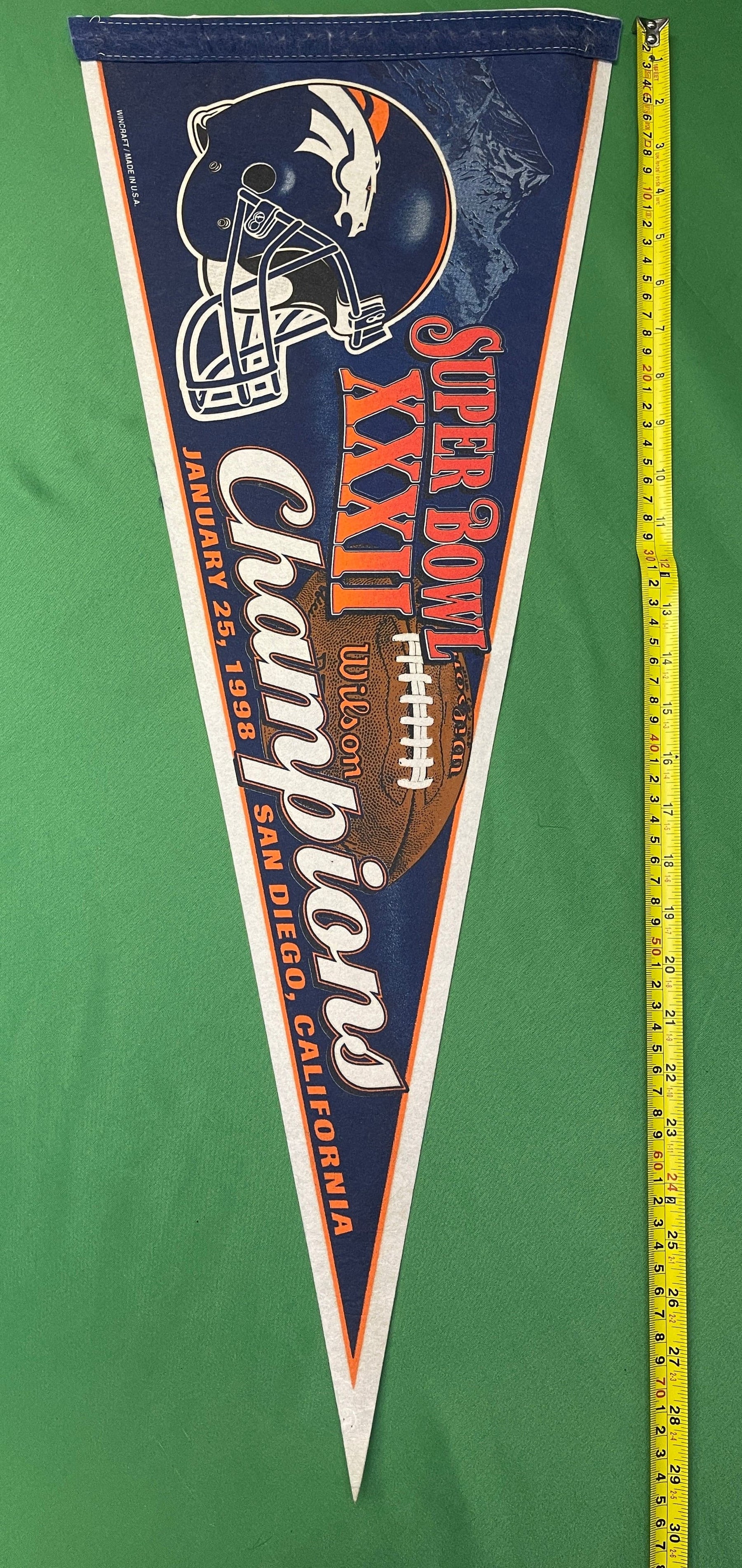 NFL Denver Broncos Vintage Super Bowl XXXII Champions Pennant