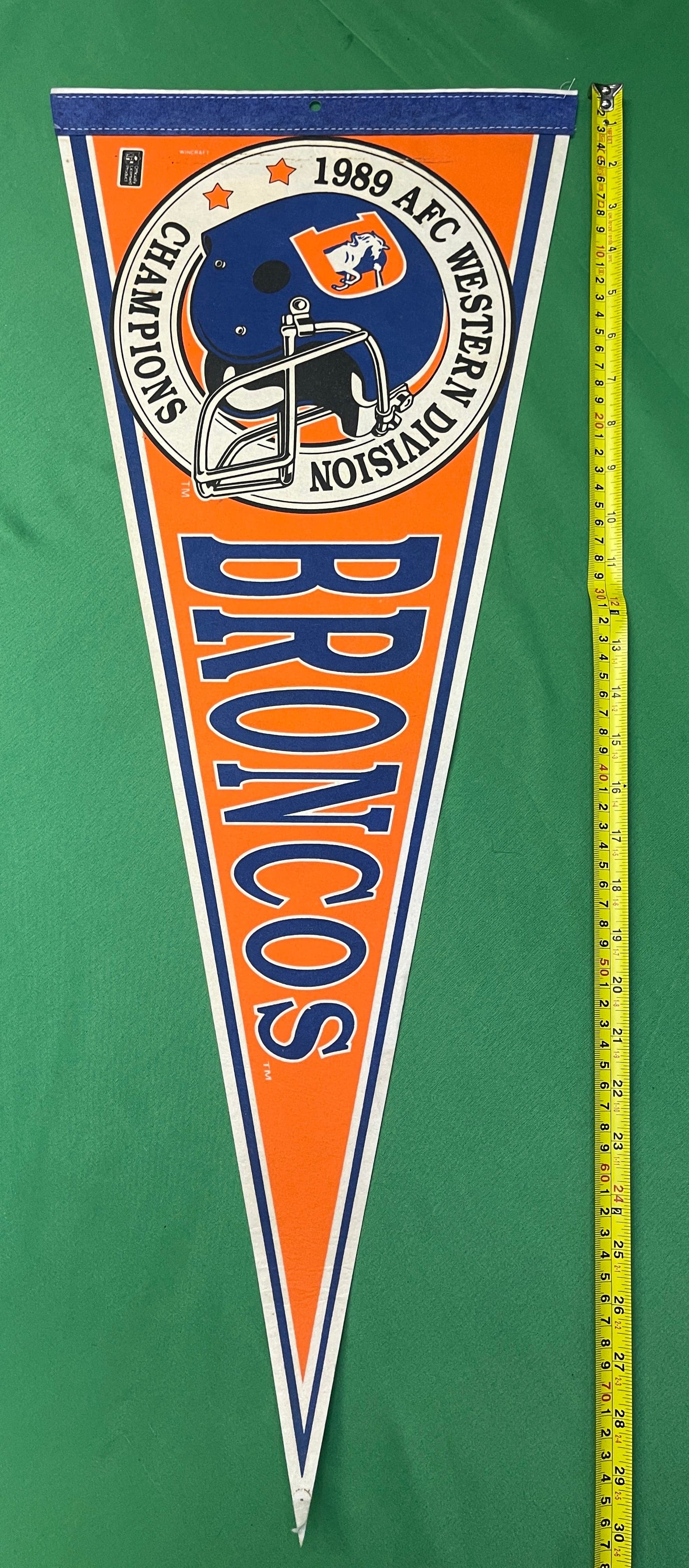 NFL Denver Broncos Vintage 1989 AFC Western Division Champions Pennant