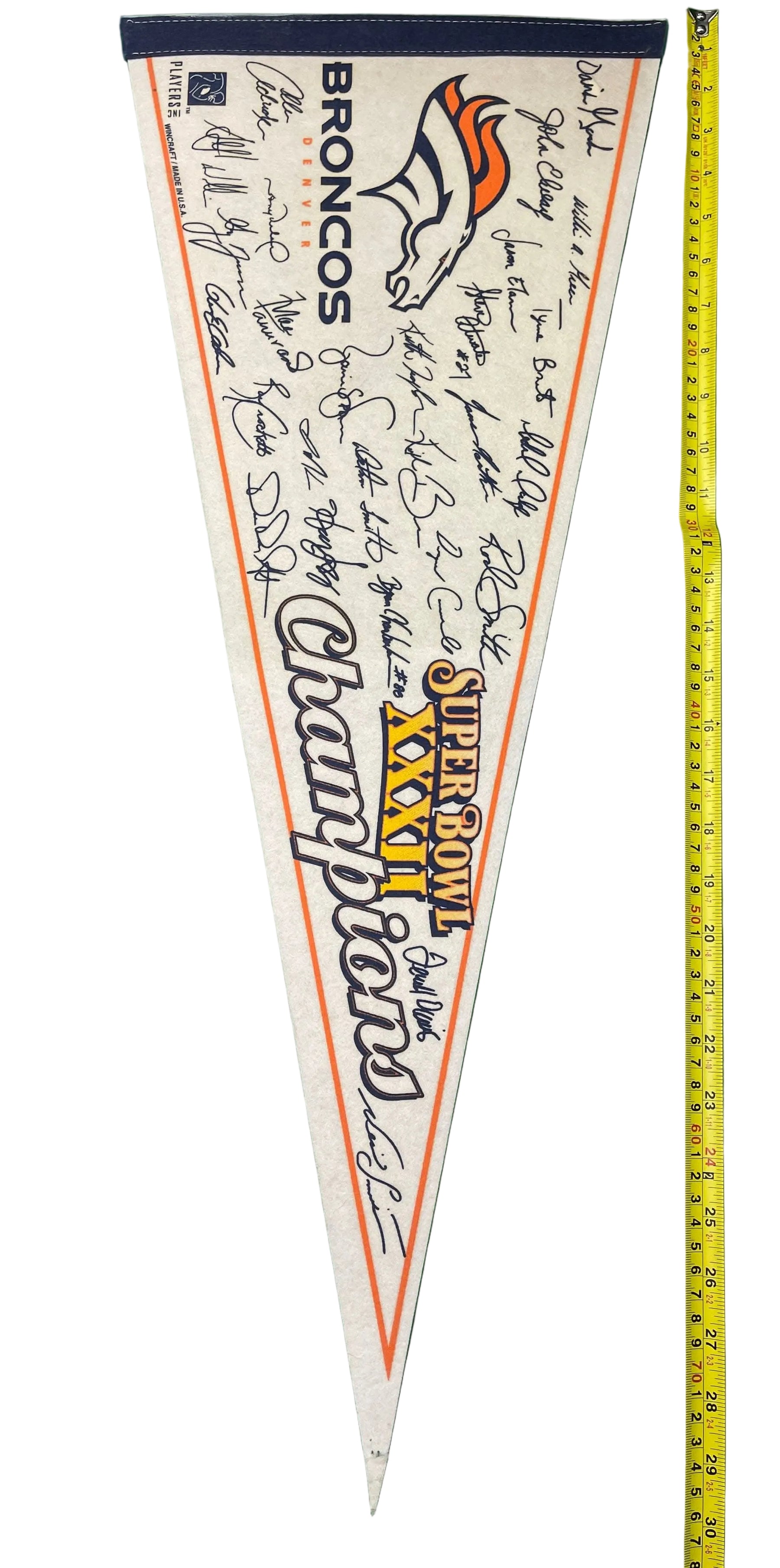 NFL Denver Broncos Super Bowl XXXII Signature Pennant