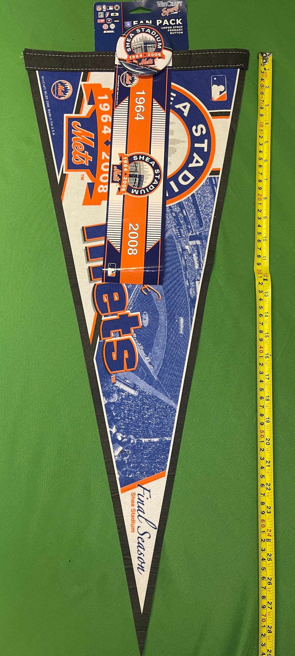 MLB New York Mets Final Season Shea Stadium Pennant/Badge/Sticker Set NWT