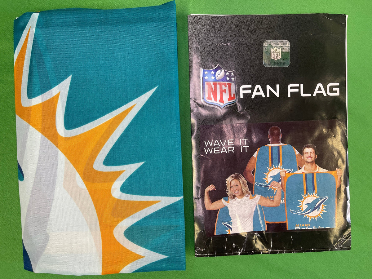 NFL Miami Dolphins Fan Flag Wearable 32" x 47" NWT