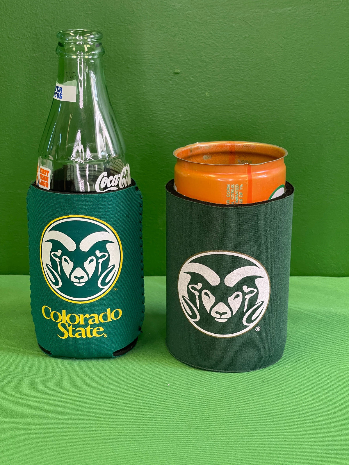 NCAA Colorado State CSU Rams Set of 2 Beer Can Cosies/Coolers