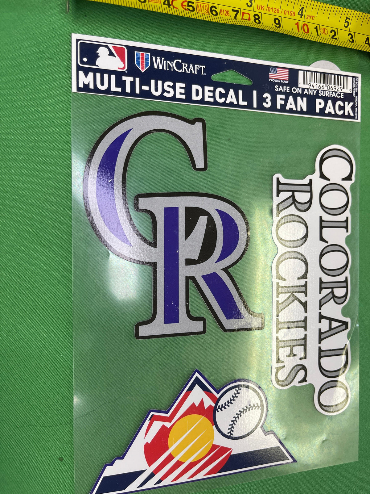 MLB Colorado Rockies Set of 3 Multi Use Decals NWT