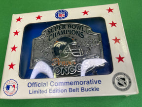 NFL Denver Broncos Super Bowl XXXII Champions Ltd Ed Belt Buckle w/Box!