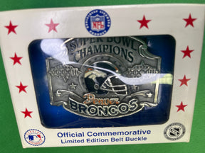 NFL Denver Broncos Super Bowl XXXII Champions Ltd Ed Belt Buckle w/Box!