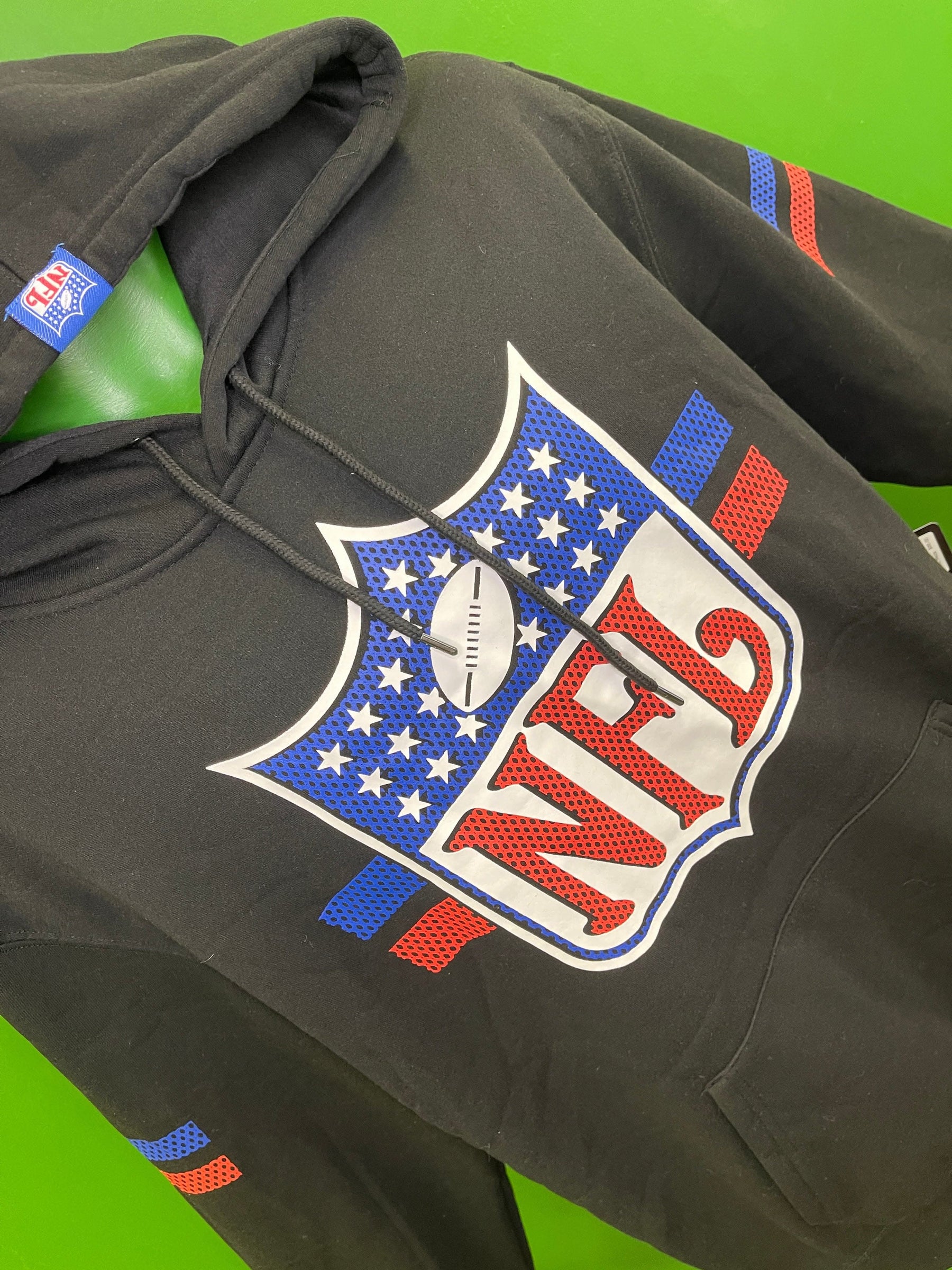NFL Shield Black Pullover Hoodie Sweatshirt Men's Large NWT