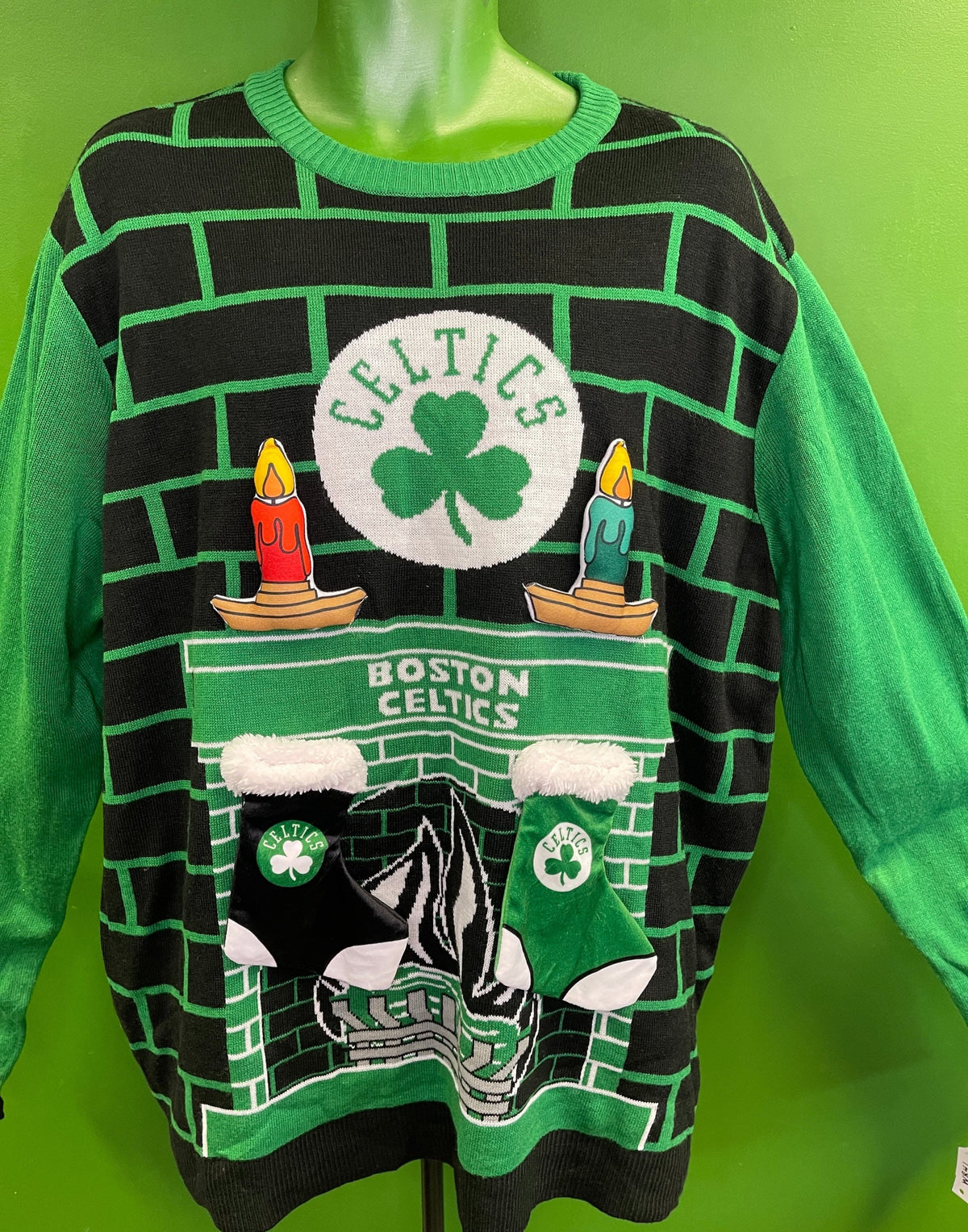 NBA Boston Celtics "Ugly" Christmas Sweater Jumper Men's 2X-Large NWT