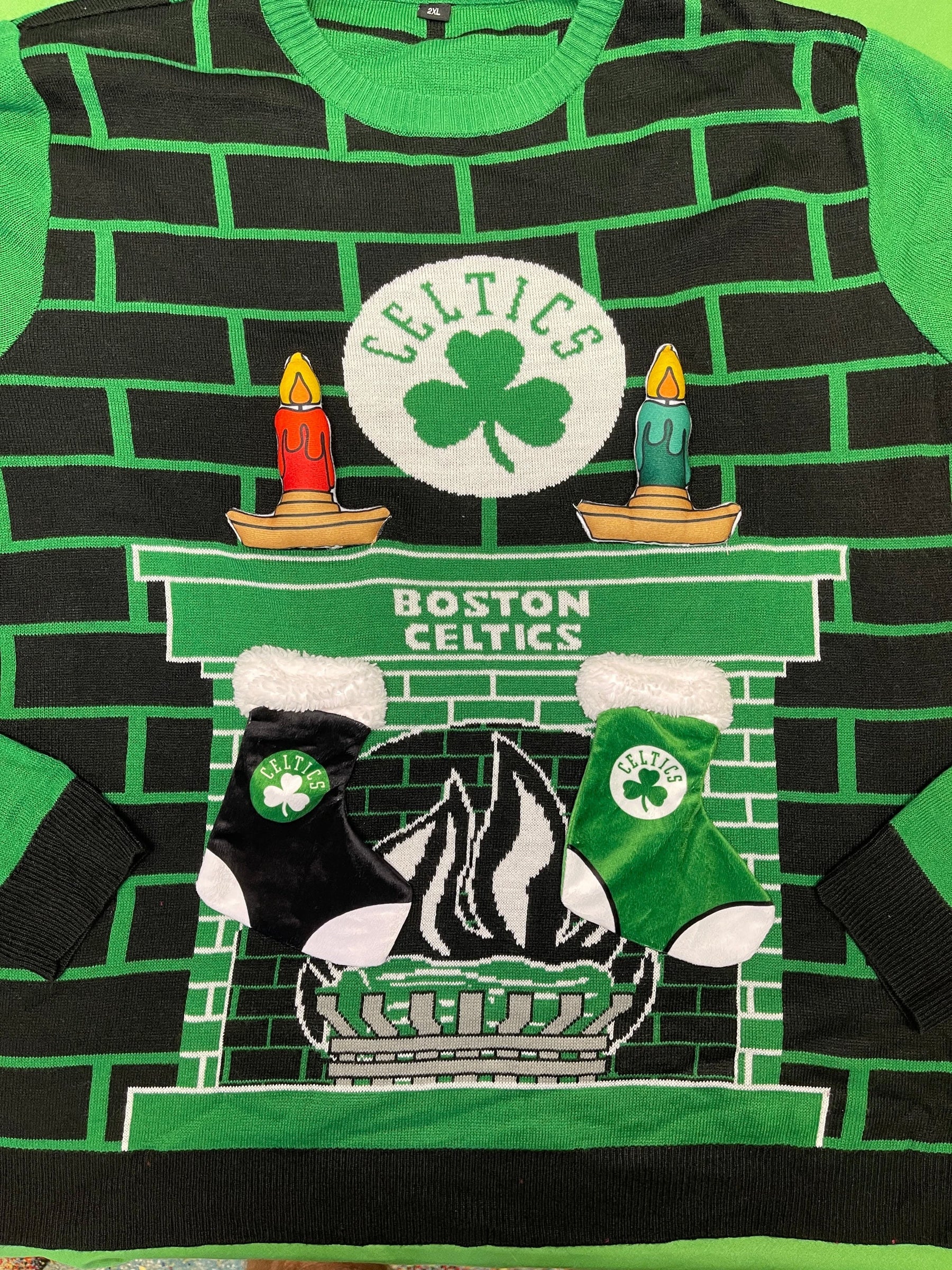 NBA Boston Celtics "Ugly" Christmas Sweater Jumper Men's 2X-Large NWT