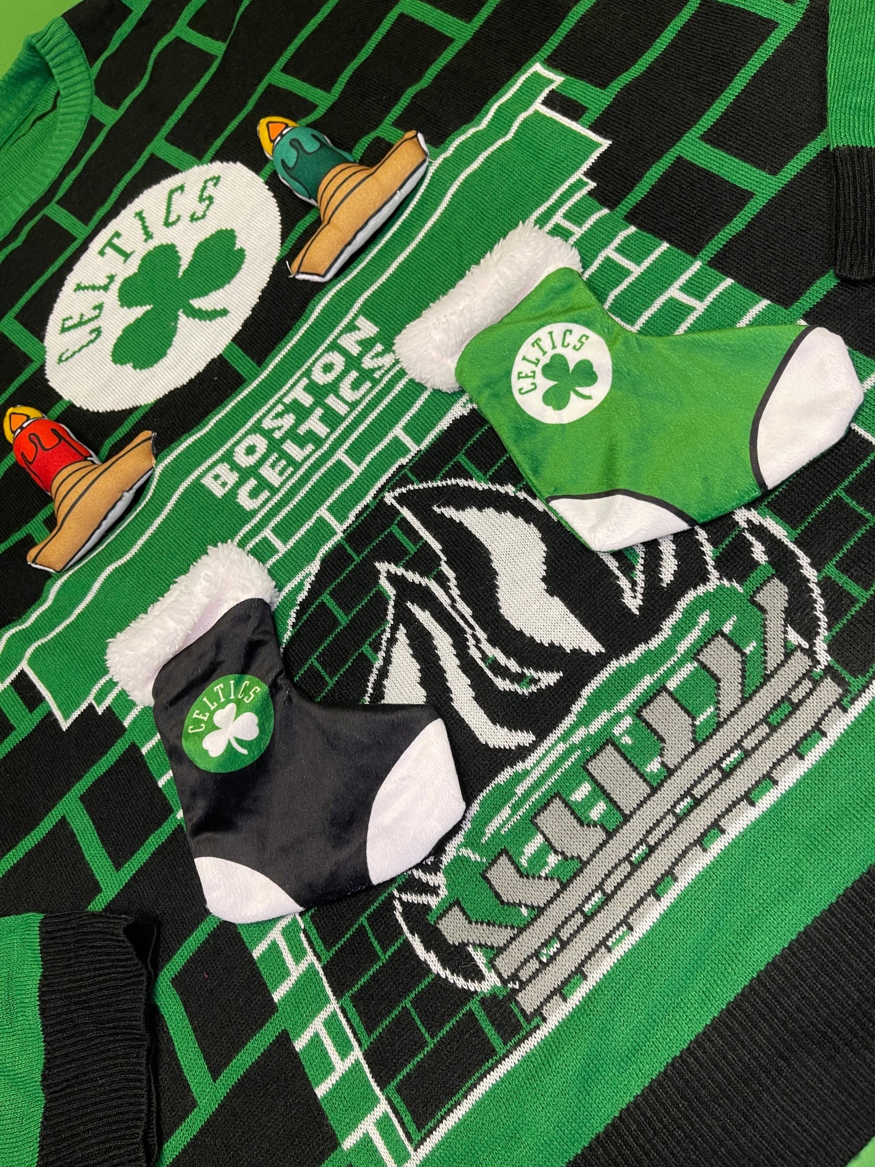 NBA Boston Celtics "Ugly" Christmas Sweater Jumper Men's 2X-Large NWT